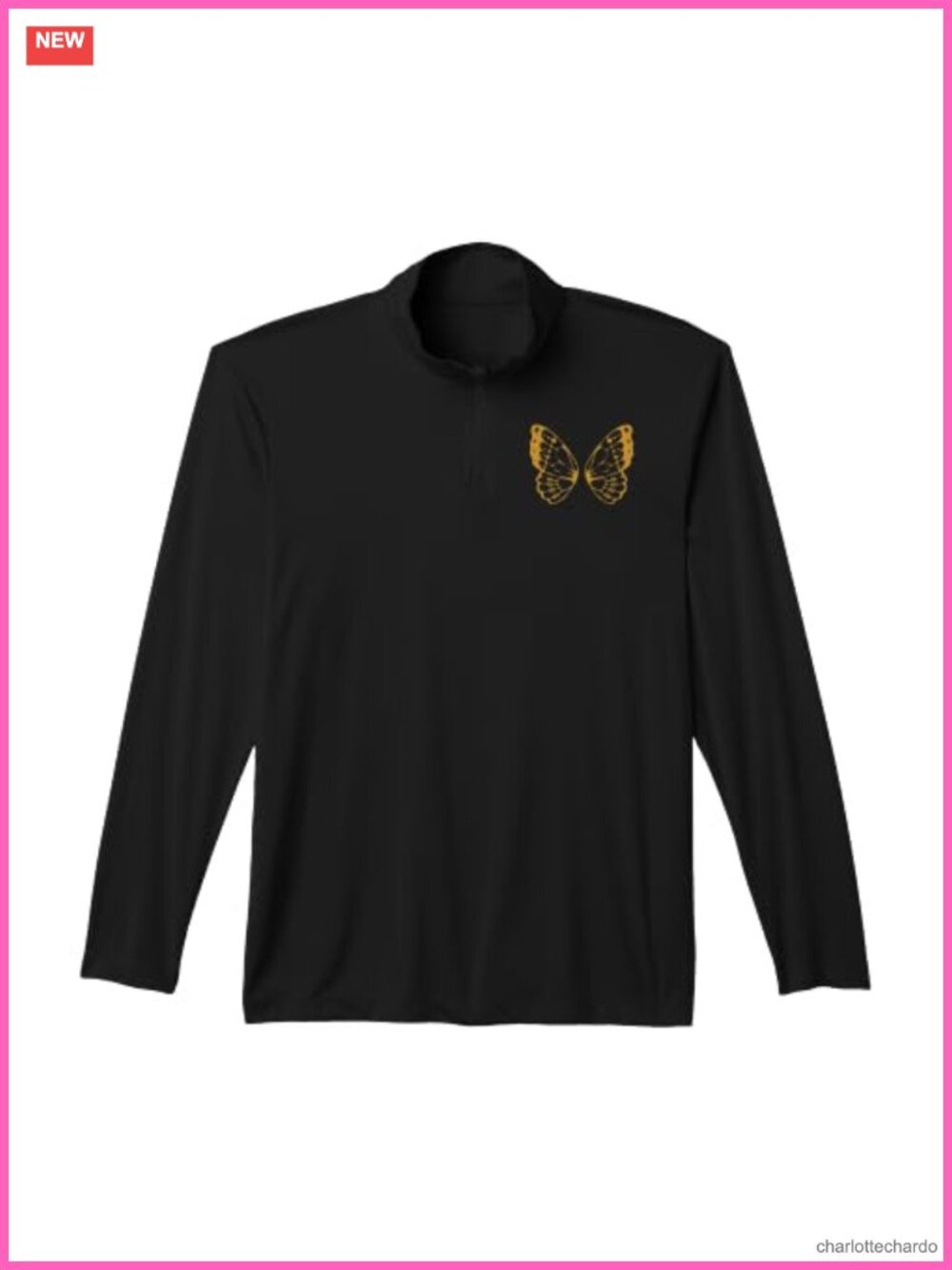 Fairycore Goblincore Butterfly Line Art Wings Quarter-Zip Performance Top